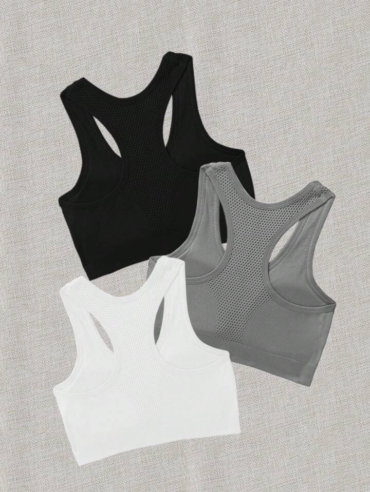 Yoga Basic 3pcs Seamless High Stretch Racerback Sports Bra