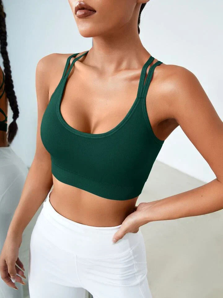 Light Support Criss Cross Backless Sports Bra