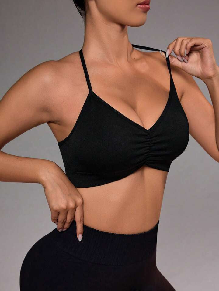 Sport Slayoga Women's Simple Seamless Solid Color Sports Bra