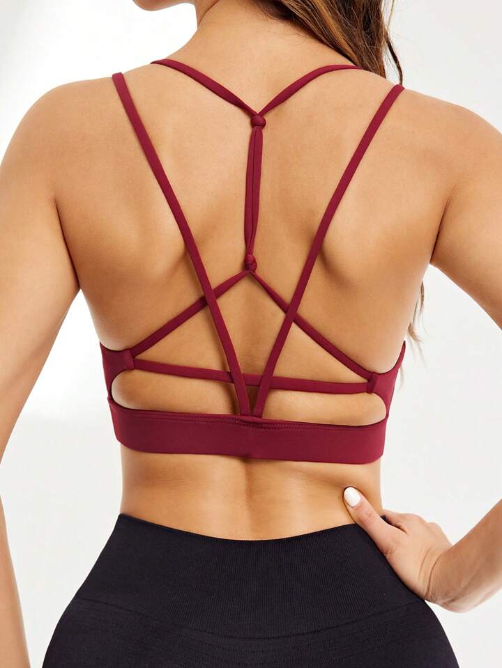 Sport Studio Wire-Free Cross Back Strappy Short Comfortable Shockproof Sports Bra