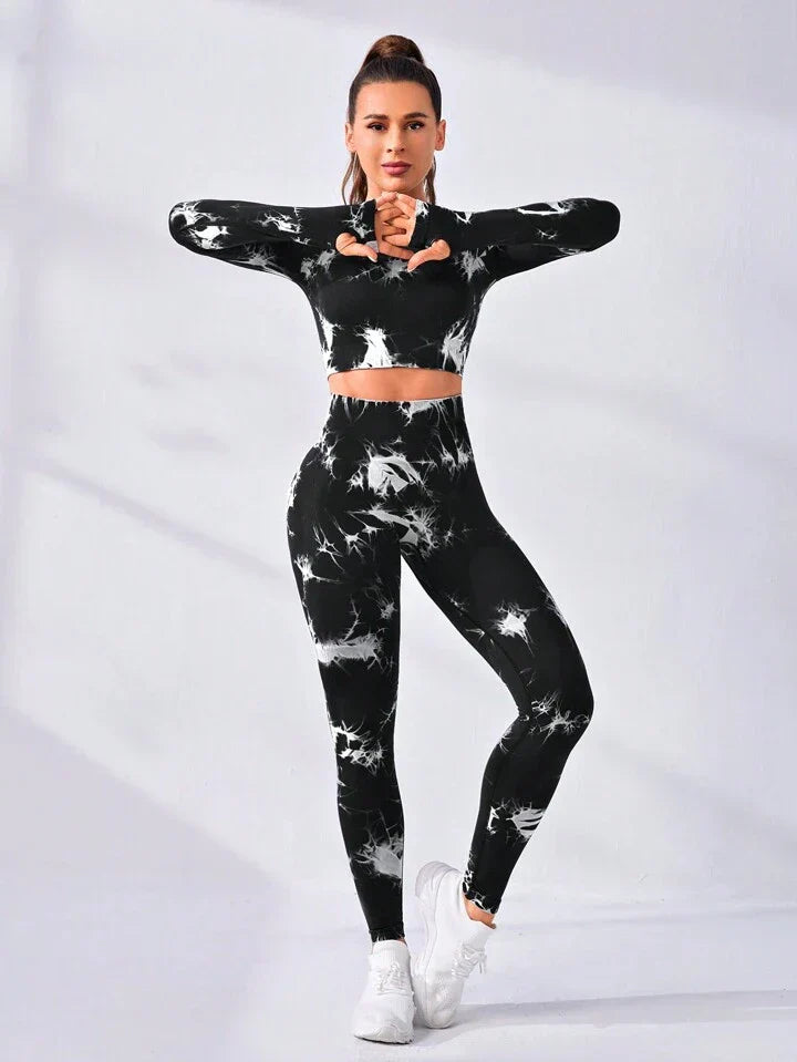 Yoga Trendy Women's Yoga Tie Dye Workout Set