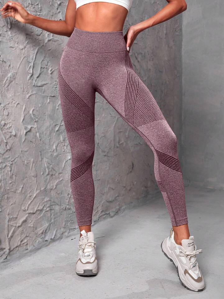 A & S Seamless High Stretch Tummy Control Sports Leggings With Wide Waistband