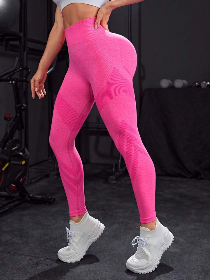 A & S Basic Seamless Wide Waistband Sports Leggings Butt Lift
