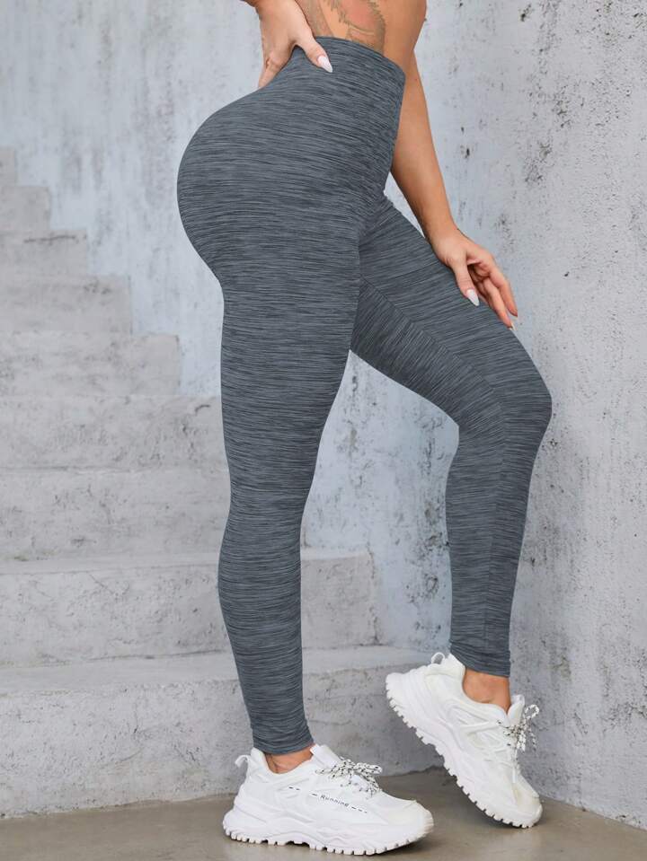 Space Dye Wideband Waist Sports Leggings