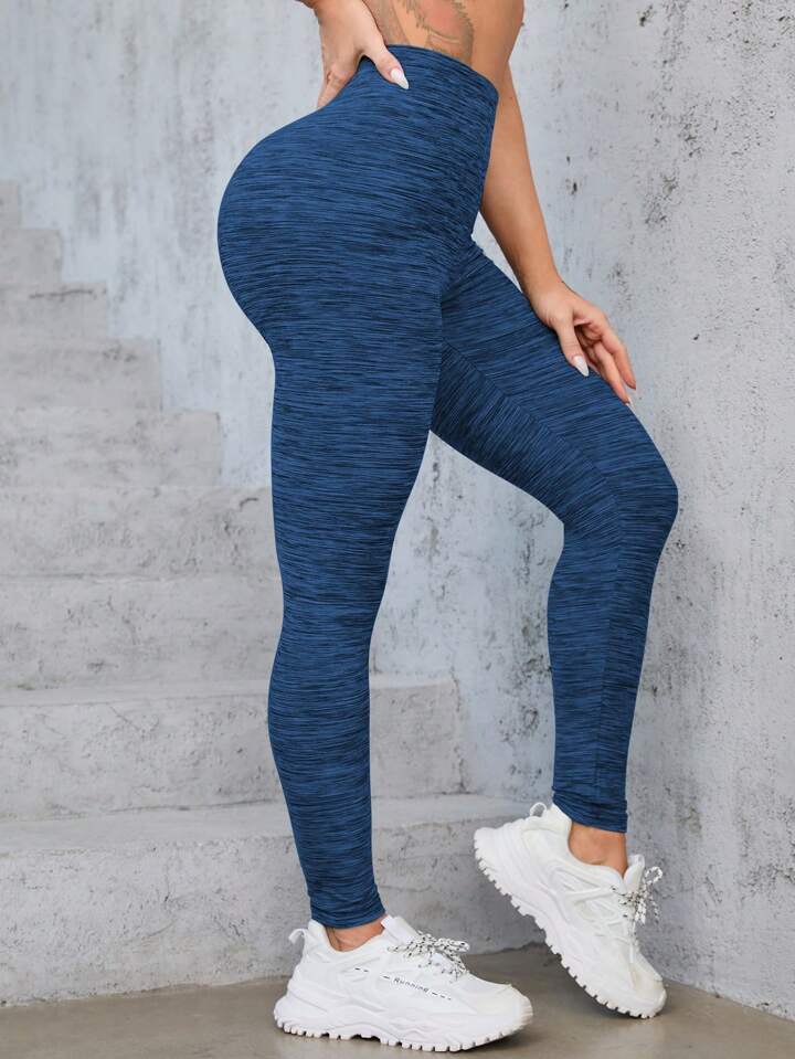 Space Dye Wideband Waist Sports Leggings