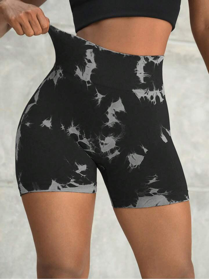 A & S Tie Dye Wideband Waist Sports Shorts