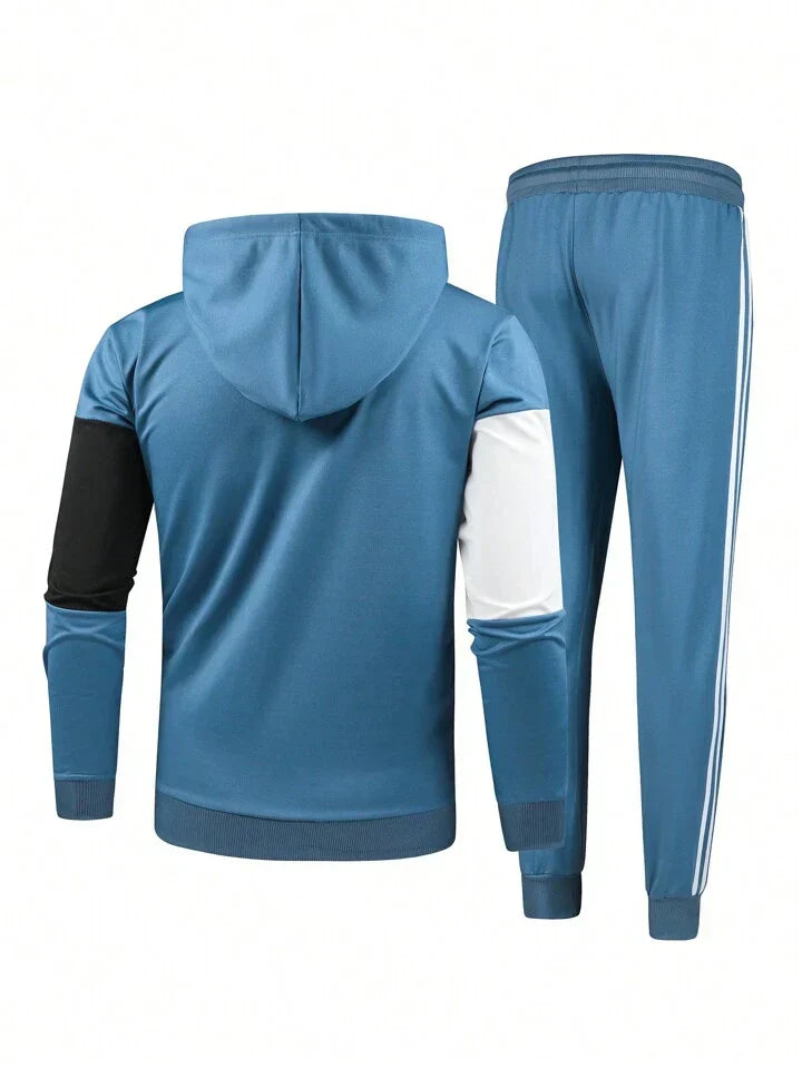 Men's Fitness Drawstring Hoodie And Sweatpants Sports Suit