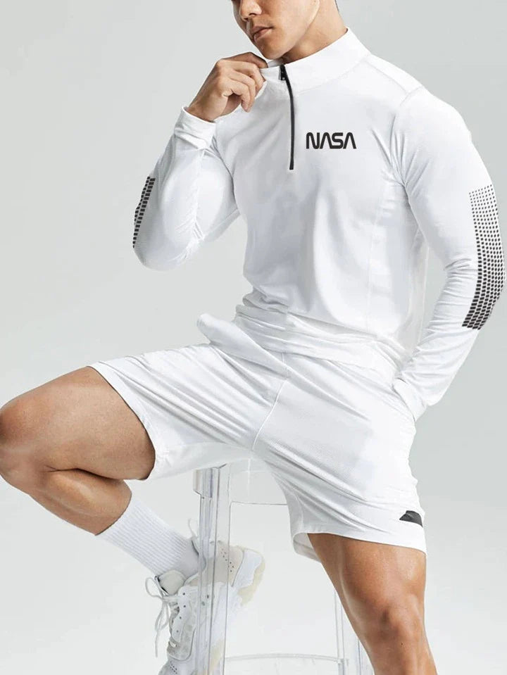 Manfinity Fitness Men Letter Graphic Quarter Zip Sports Jacket Workout Tops