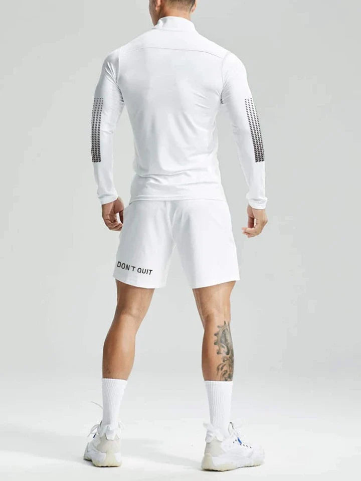 Manfinity Fitness Men Letter Graphic Quarter Zip Sports Jacket Workout Tops