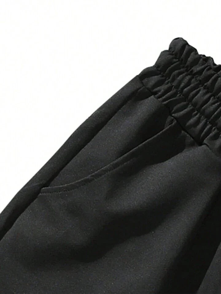 Homme Men Skull Print Drawstring Waist Shorts