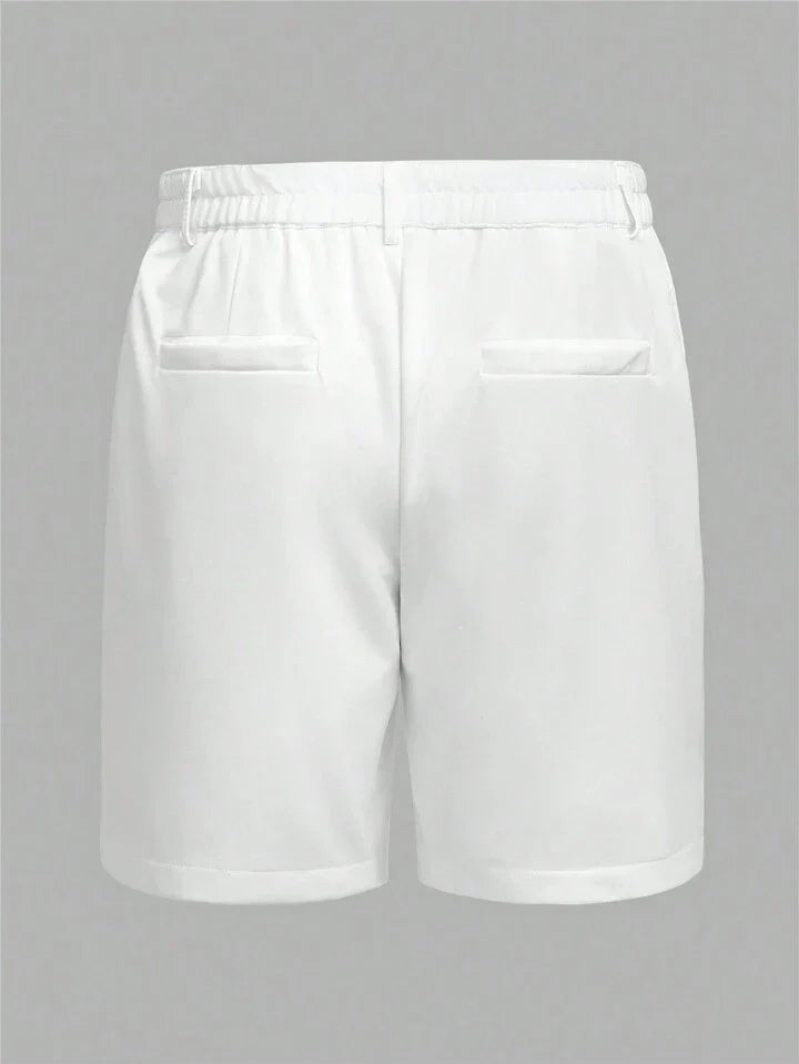 Manfinity Homme Men's Elastic Waist Straight Shorts