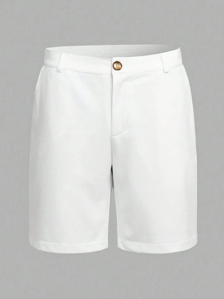 Manfinity Homme Men's Elastic Waist Straight Shorts