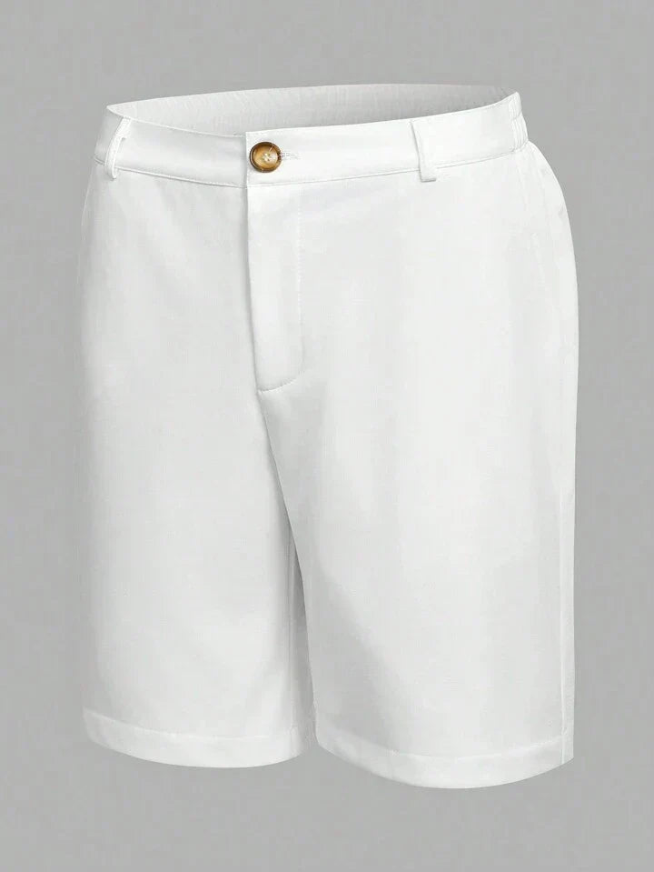 Manfinity Homme Men's Elastic Waist Straight Shorts