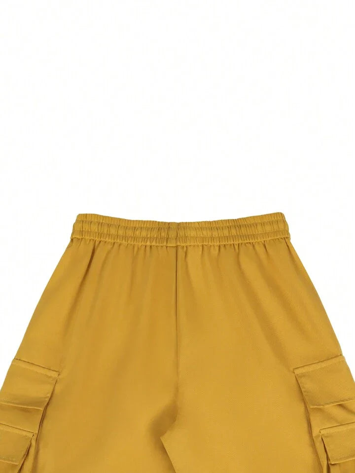 Homme Men's Elastic Waist Drawstring Pocket Shorts