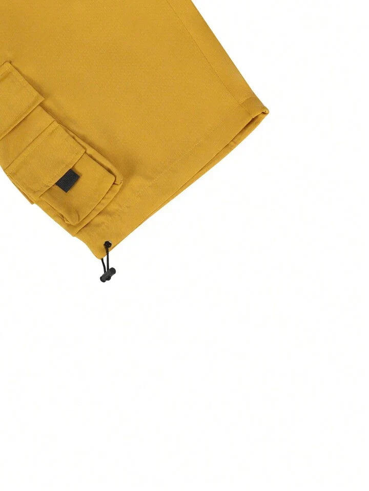 Homme Men's Elastic Waist Drawstring Pocket Shorts