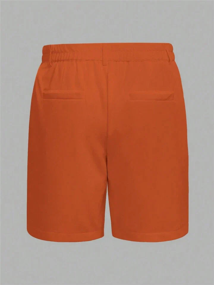 Homme Men Simple Solid Color Loose Fit Casual Shorts