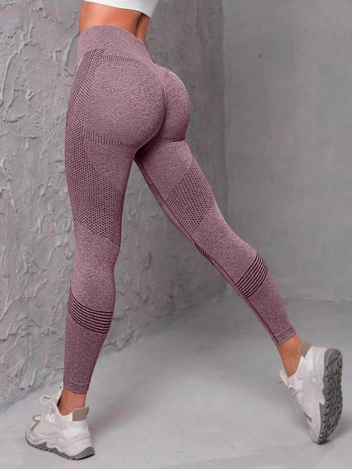 A & S Seamless High Stretch Tummy Control Sports Leggings With Wide Waistband